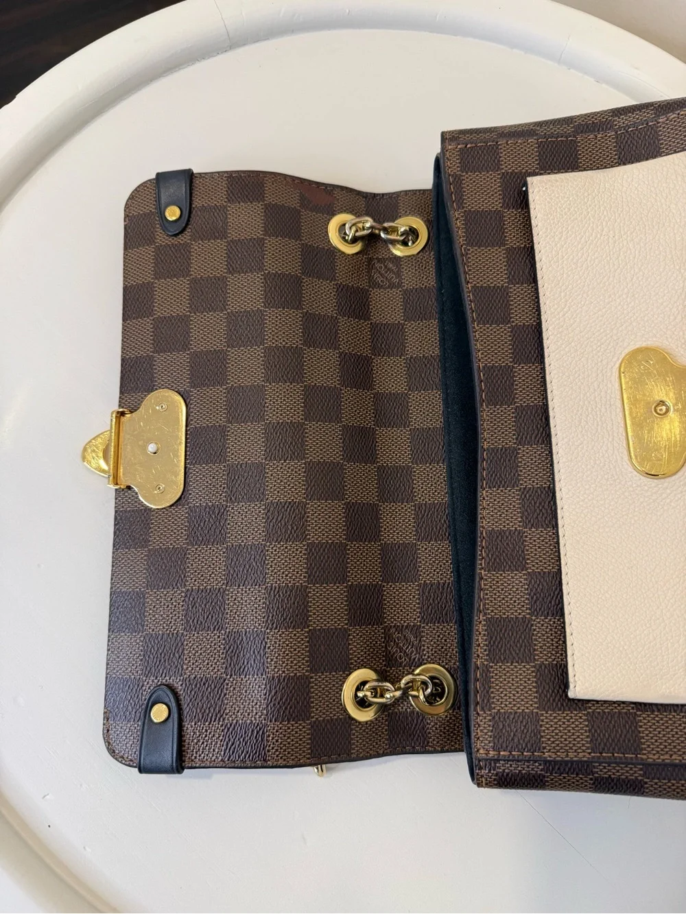 Authentic- Louis Vuitton Vavin PM – Damier Ebene / Creme